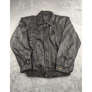 Navarre Leather Company Mens Genuine Leather Patchwork Jacket XXL Black‎
